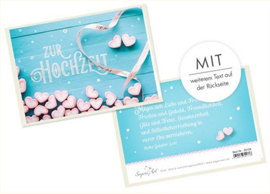 Segensart-Faltkarte: Zur Hochzeit - Frieden und Geduld_4741847_