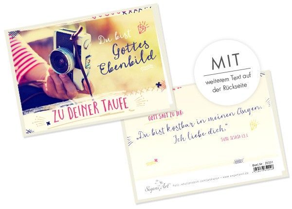 Segensart-Faltkarte: Zu deiner Taufe, Du bist Gottes Ebenbild_4741851_