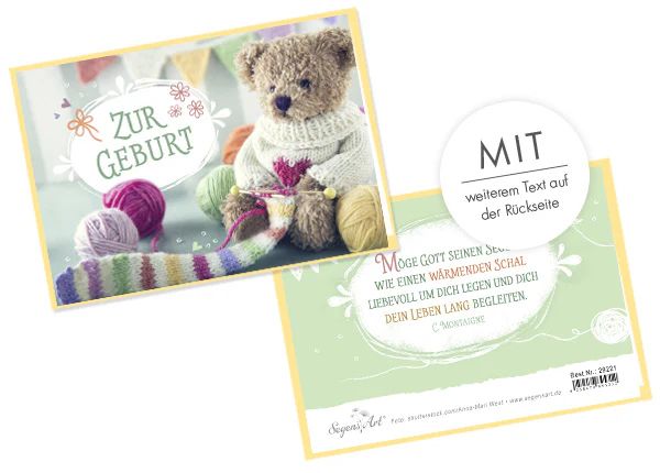 Segensart-Faltkarte: Zur Geburt (Teddy)_4742924_