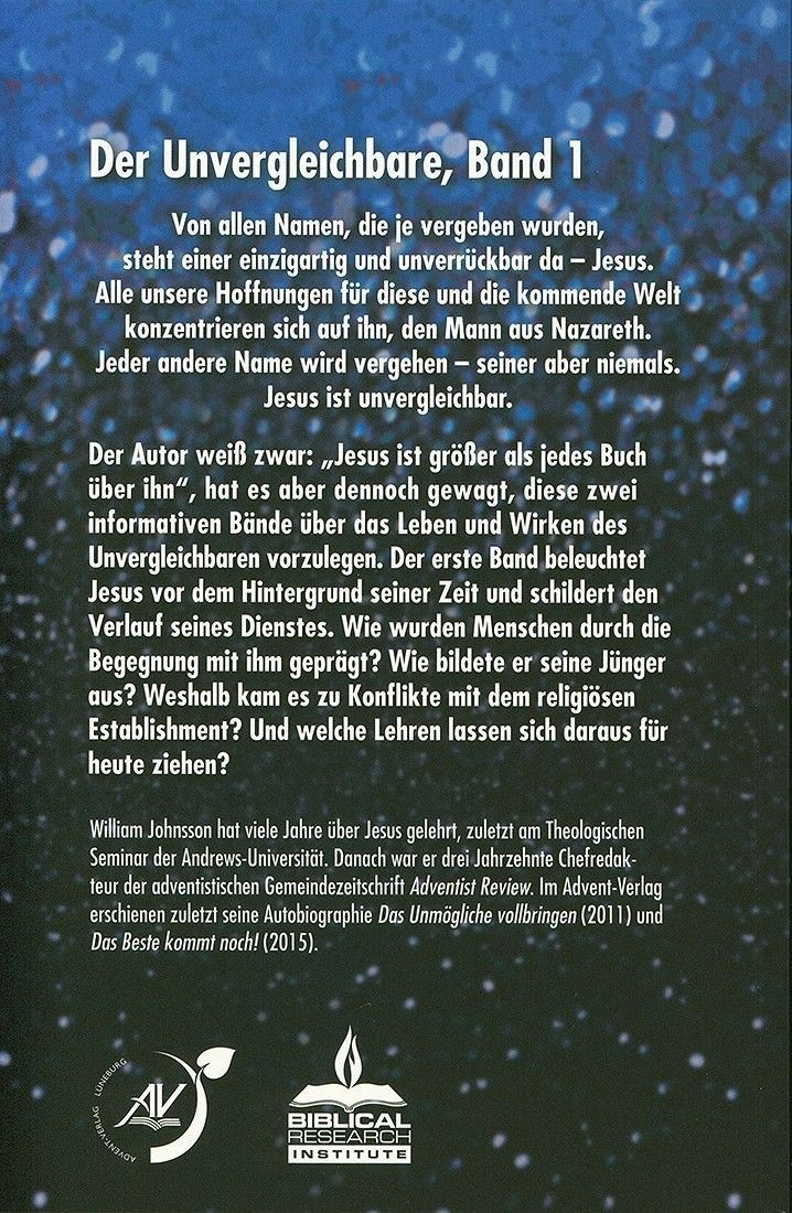 Advent-Verlag GmbH-Der Unvergleichbare, Band 1_2220800_2 Advent-Verlag GmbH-Der Unvergleichbare, Band 1_2220800_