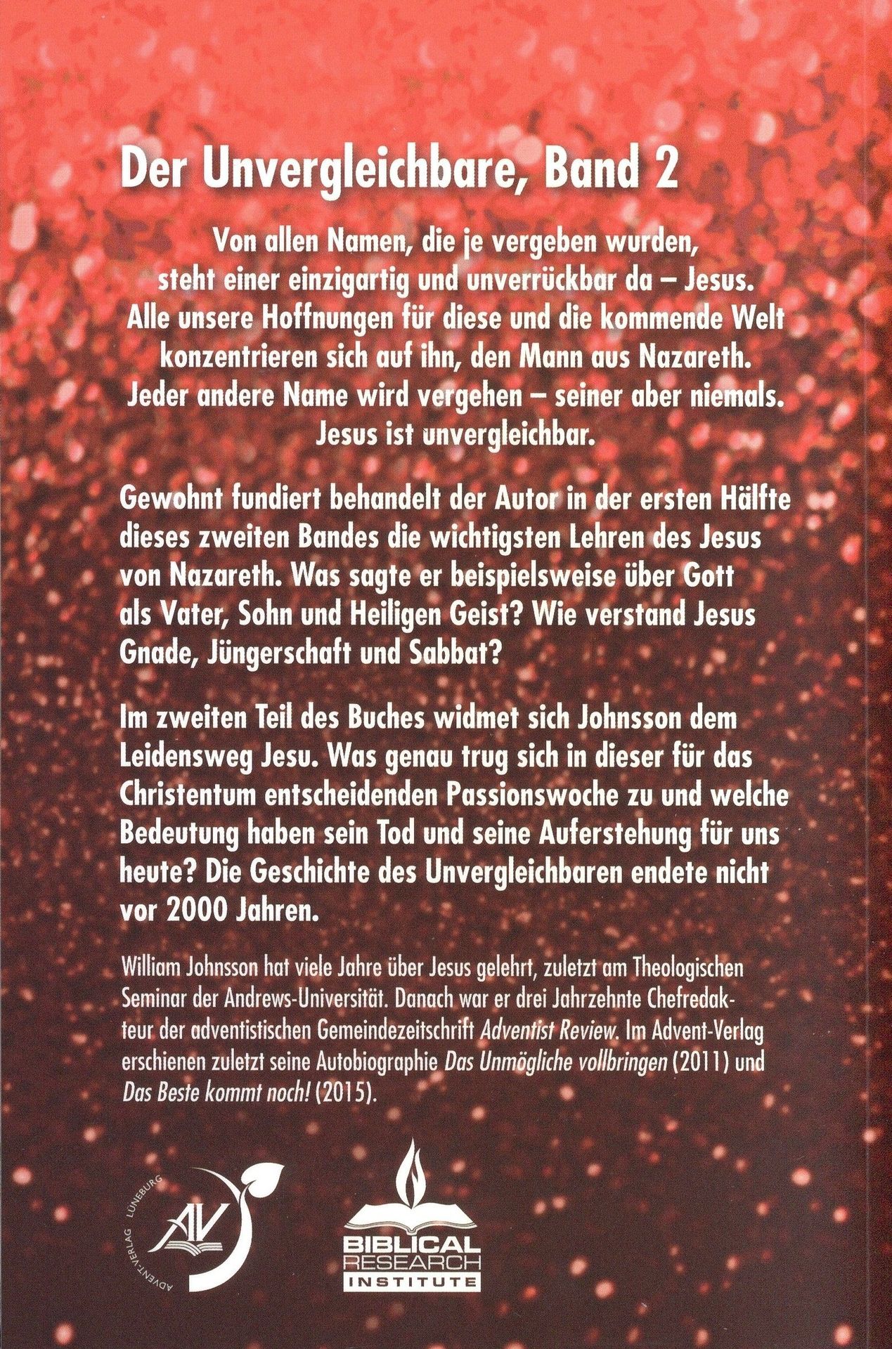 Advent-Verlag GmbH-Der Unvergleichbare, Band 2_2420833_2 Advent-Verlag GmbH-Der Unvergleichbare, Band 2_2420833_