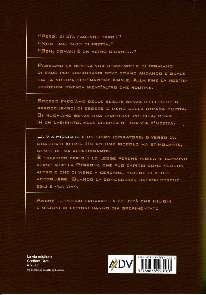 EDIZIONI ADV-Der rettende Weg, Italienisch (La via migliore)_2540597_2 EDIZIONI ADV-Der rettende Weg, Italienisch (La via migliore)_2540597_
