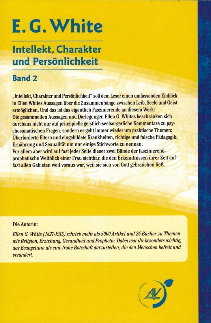 Advent-Verlag GmbH-Intellekt, Charakter und Persönlichkeit, Band 2_2420201_2 Advent-Verlag GmbH-Intellekt, Charakter und Persönlichkeit, Band 2_2420201_