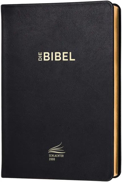 CLV Christliche Literatur-Verbreitung-Bibel, Schlachter 2000, Standard, Kalbsleder schwarz, Goldschnitt_2441235_