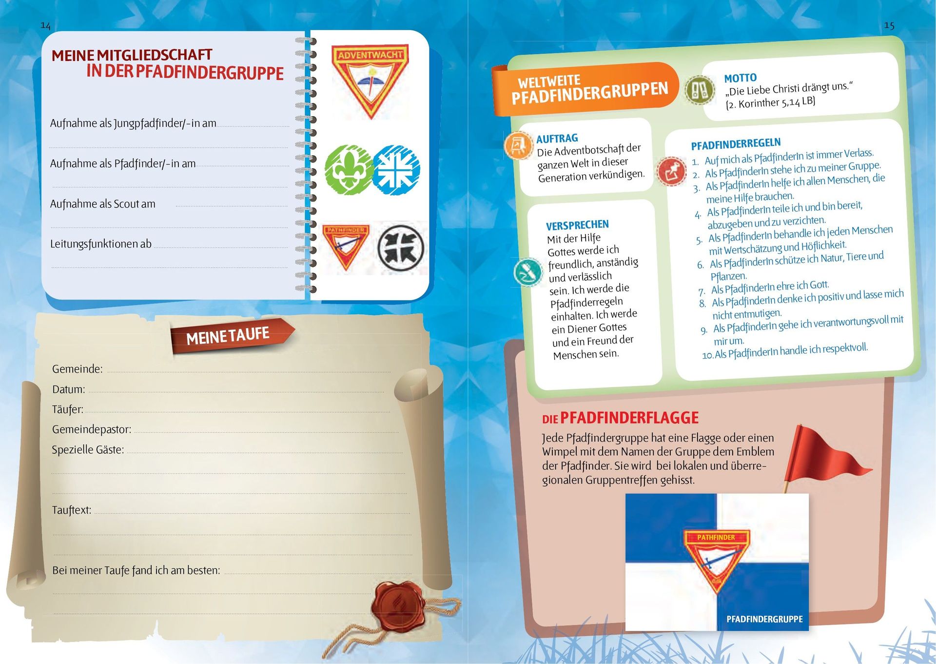 Advent-Verlag GmbH-Bibel, Neues Leben, Pfadfinder, Taschen, türkis-orange_2921801_