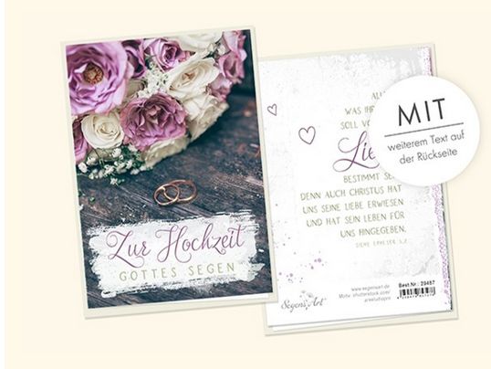 Segensart-Faltkarte: Zur Hochzeit Gottes Segen_4741846_1 Segensart-Faltkarte: Zur Hochzeit Gottes Segen_4741846_