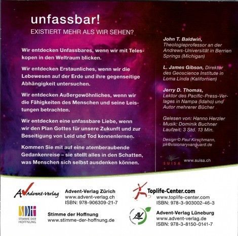 Advent-Verlag GmbH-HB: unfassbar (1 MP3-CD)_3620509_2 Advent-Verlag GmbH-HB: unfassbar (1 MP3-CD)_3620509_
