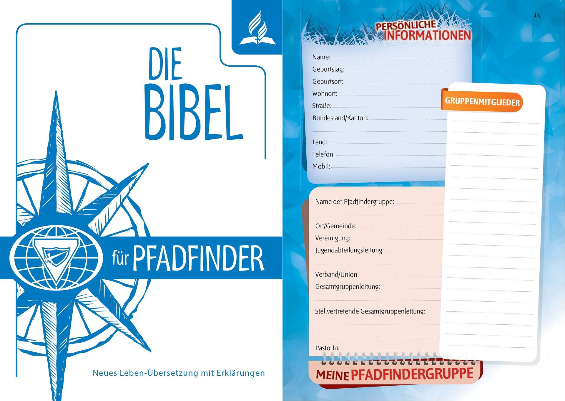 Advent-Verlag GmbH-Bibel, Neues Leben, Pfadfinder, Taschen, grau-rot_2921800_3 Advent-Verlag GmbH-Bibel, Neues Leben, Pfadfinder, Taschen, grau-rot_2921800_