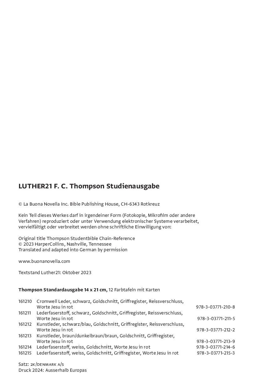 La Buona Novella-Bibel, Luther21, Thompson, Standard, braun_2942008_